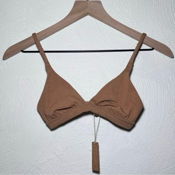 SKIMS Cotton Jersey Triangle Bralette in Camel - Picture 1 of 8